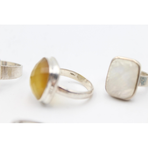 1164 - Twelve .925 silver gemstone set rings to include TGGC etc. - approx. gross weight 72 grams