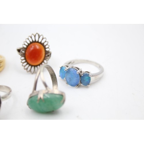 1169 - Twelve .925 silver gemstone set rings to include diamond etc. - approx. gross weight 47 grams