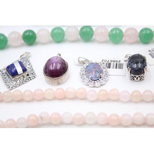 1179 - Ten pieces of .925 silver gemstone set jewellery to include TGGC etc. - approx. gross weight 142 gra... 