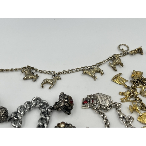 1187 - A collection of charm bracelets