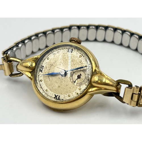 1240 - An early/mid 20th century West End Watch Co. 18ct gold cased mechanical lady's wristwatch - approx. ... 