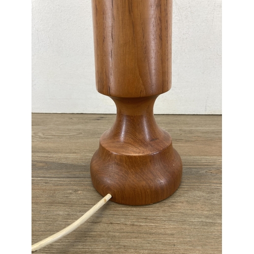 431 - A mid 20th century Danish style teak table lamp - approx. 66cm high