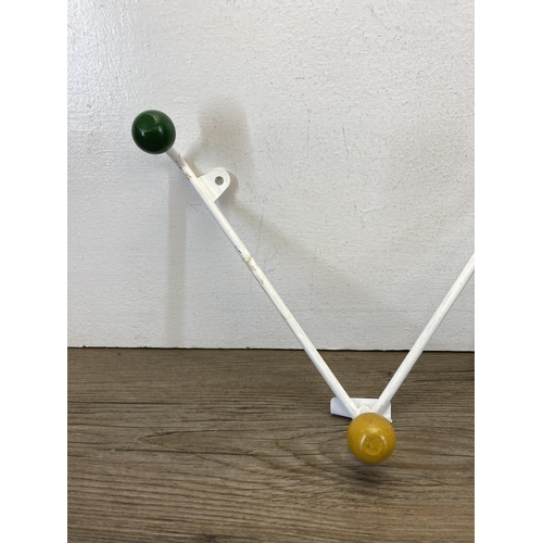 498 - A mid 20th century Sputnik wall mounting coat hanger