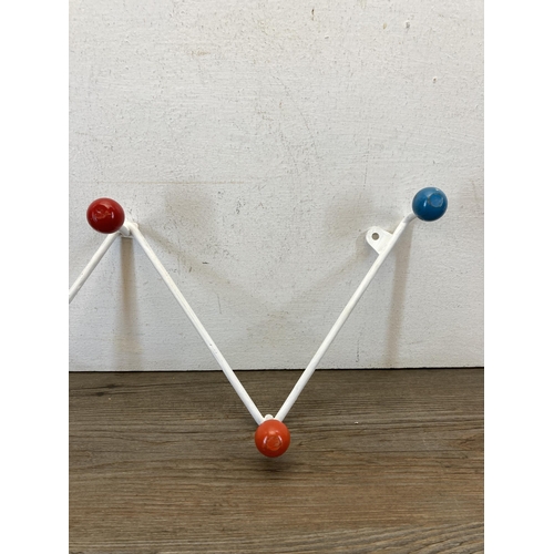 498 - A mid 20th century Sputnik wall mounting coat hanger