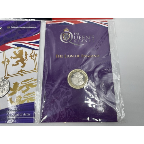 1355 - A collection of British commemorative coins to include The Great British Coin Hunt 2018 UK 10p uncir... 