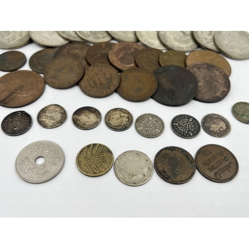 1358 - A collection of coins to include fifty-six 50% silver half crowns - approx. gross weight 774 grams, ... 