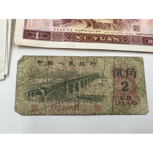 1363 - A collection of Chinese banknotes to include one 1962 2 Jiao, twenty-six 1980 5 Jiao, two 1996 1 Yua... 