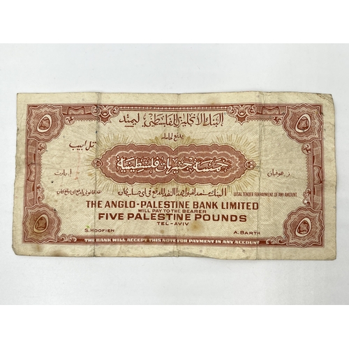 1365 - A mid 20th century Anglo-Palestine Bank Limited 5 Palestine pounds banknote