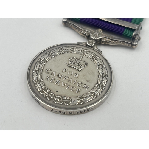 1382 - An Elizabeth II General Service Northern Ireland medal presented to Major A Bray WRAC (Women's Royal... 