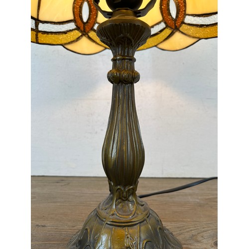 430 - A Widdop Bingham & Co. Ltd. Tiffany style table lamp - approx. 46cm high