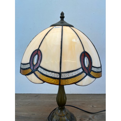 430 - A Widdop Bingham & Co. Ltd. Tiffany style table lamp - approx. 46cm high