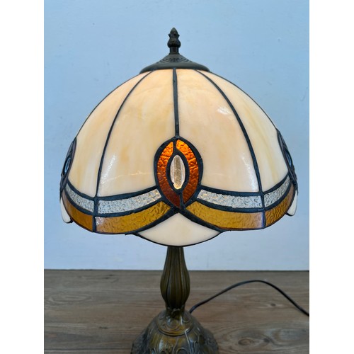 430 - A Widdop Bingham & Co. Ltd. Tiffany style table lamp - approx. 46cm high