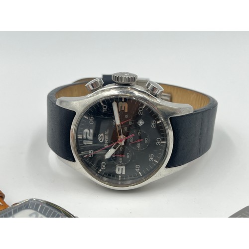 1246 - Three quartz men's wristwatches, Citizen, Pelo and Breil