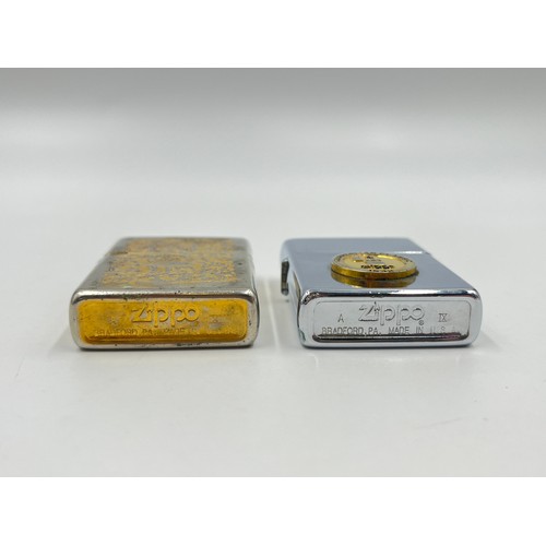 1344 - Two Zippo cigarette lighters, one Camel and one American Classic 1932