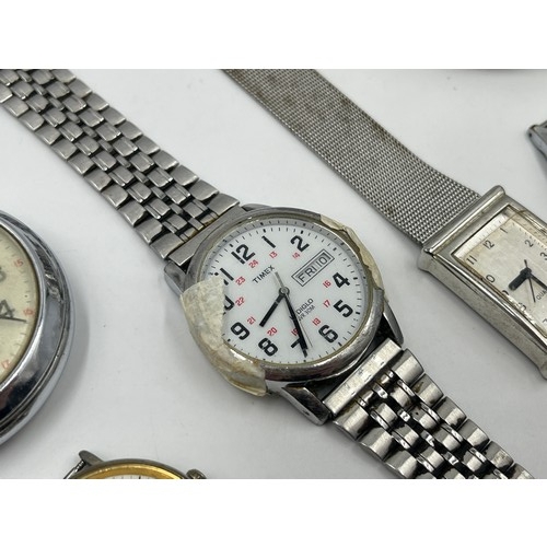 1245 - Six watches to include Ingersoll pocket, Lorus quartz, Timex quartz etc.