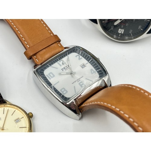 1246 - Three quartz men's wristwatches, Citizen, Pelo and Breil