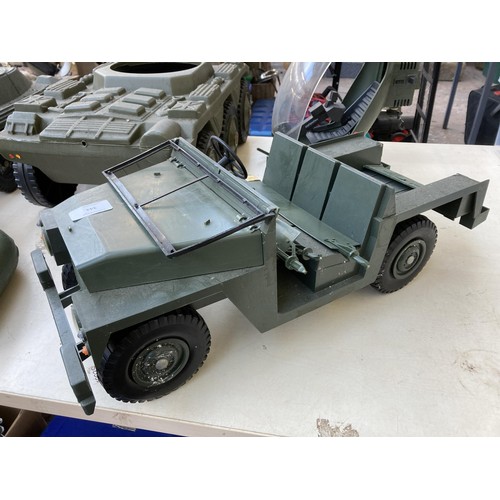 344 - Five military model vehicles to include two Palitoy Action Man etc.