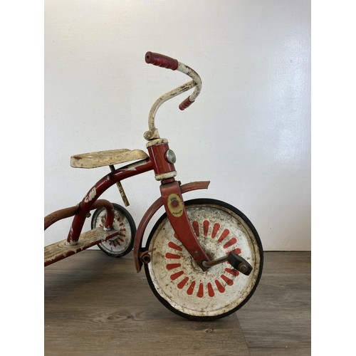 345 - A mid 20th century Sunbeam red and white metal child's tricycle