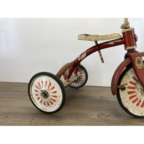 345 - A mid 20th century Sunbeam red and white metal child's tricycle