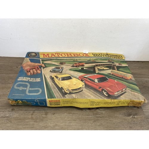 347 - Two vintage boxed Matchbox model vehicle sets, Motorised Motorway and SF-3 Curve and Space Leap set