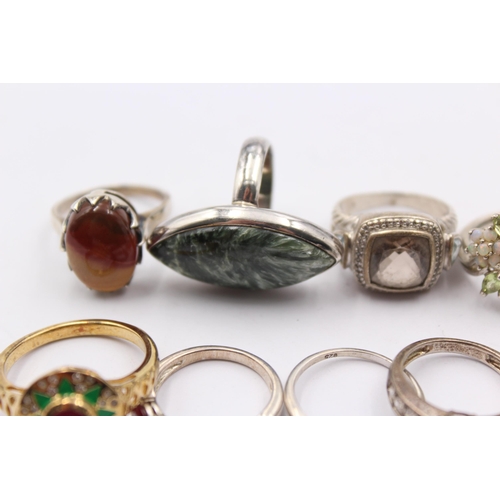 1167 - Thirteen .925 silver gemstone set rings to include The Gem Company etc.