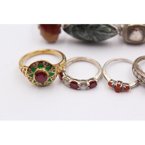 1167 - Thirteen .925 silver gemstone set rings to include The Gem Company etc.