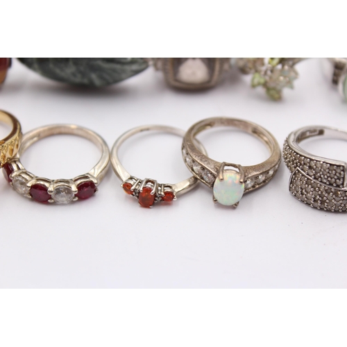 1167 - Thirteen .925 silver gemstone set rings to include The Gem Company etc.