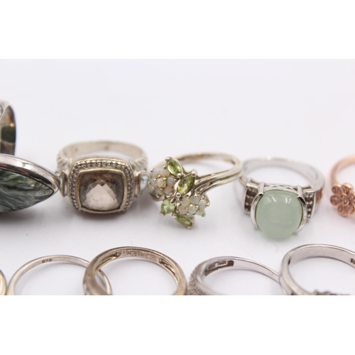 1167 - Thirteen .925 silver gemstone set rings to include The Gem Company etc.