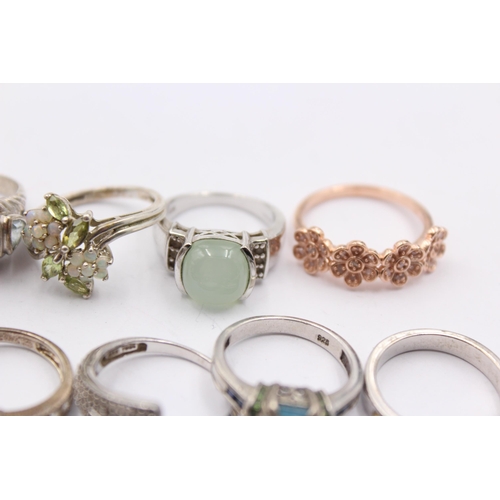 1167 - Thirteen .925 silver gemstone set rings to include The Gem Company etc.