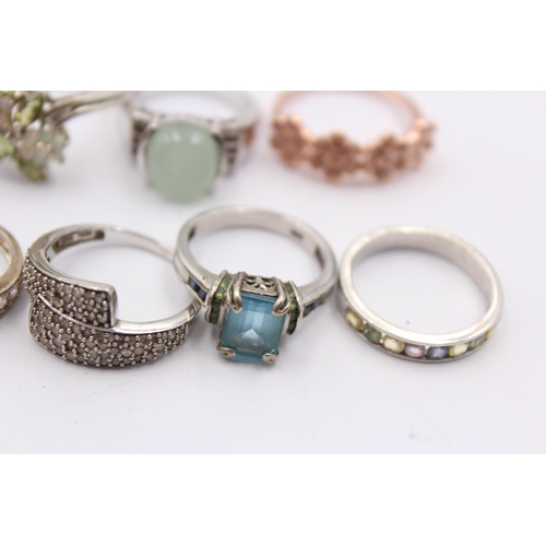 1167 - Thirteen .925 silver gemstone set rings to include The Gem Company etc.