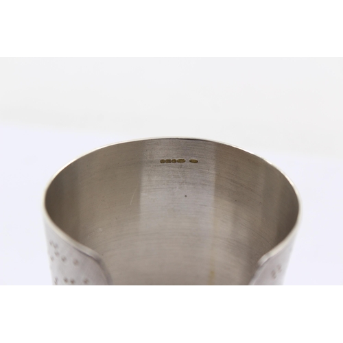 1170 - A Modernist style .925 silver textured statement cuff bangle