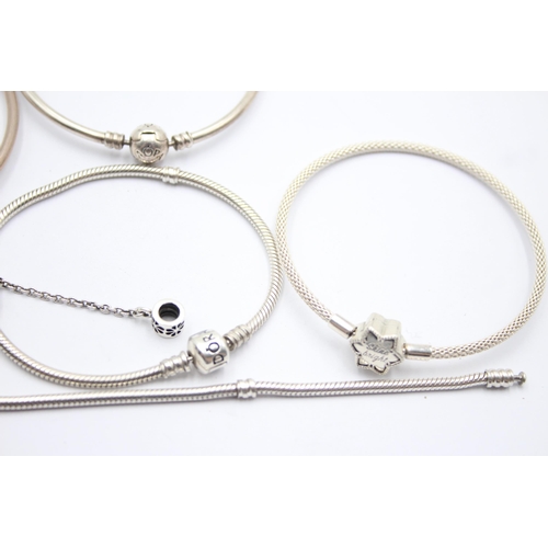 1171 - Six Pandora .925 silver bracelets