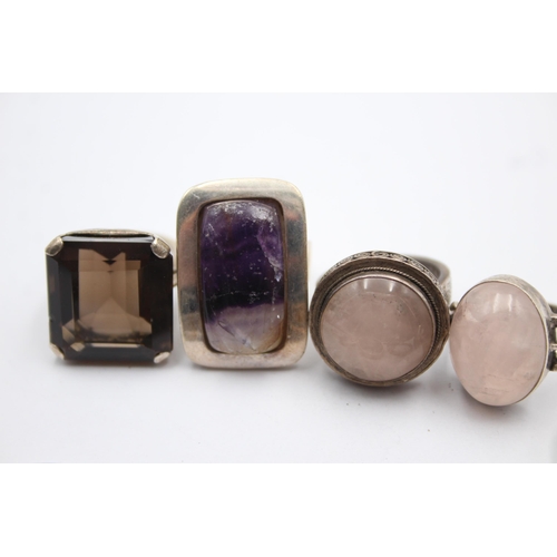 1180 - Nine .925 silver gemstone set rings