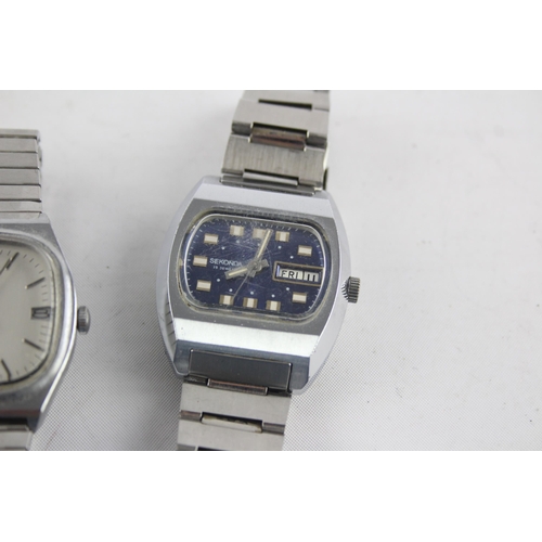 1300 - Three 1970s mechanical men's wristwatches to include Sekonda, Rotary etc.