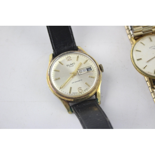 1302 - Four vintage mechanical men's wristwatches to include Ronet, Rotary etc.