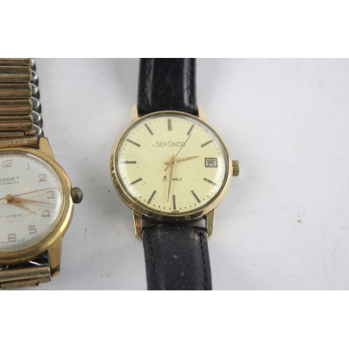 1302 - Four vintage mechanical men's wristwatches to include Ronet, Rotary etc.