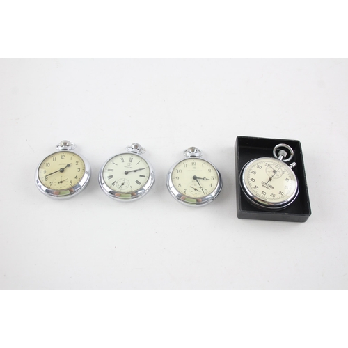 1303 - Four vintage hand-wind pocket watches to include Smiths, Ingersoll etc.