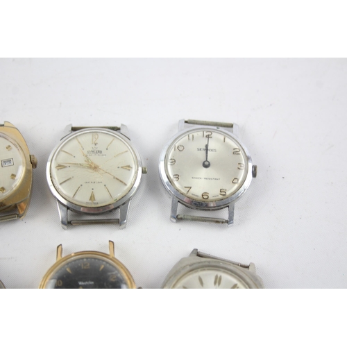 1307 - Six vintage mechanical men's wristwatch heads to include Westclox, Lucerne etc.