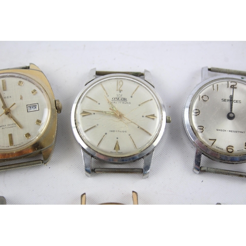 1307 - Six vintage mechanical men's wristwatch heads to include Westclox, Lucerne etc.