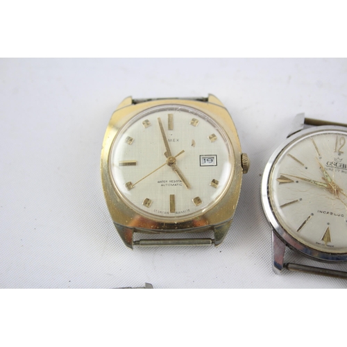 1307 - Six vintage mechanical men's wristwatch heads to include Westclox, Lucerne etc.