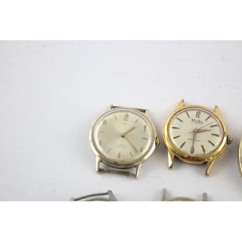 1308 - Six vintage mechanical men's wristwatch heads to include MuDu, Ingersoll etc.