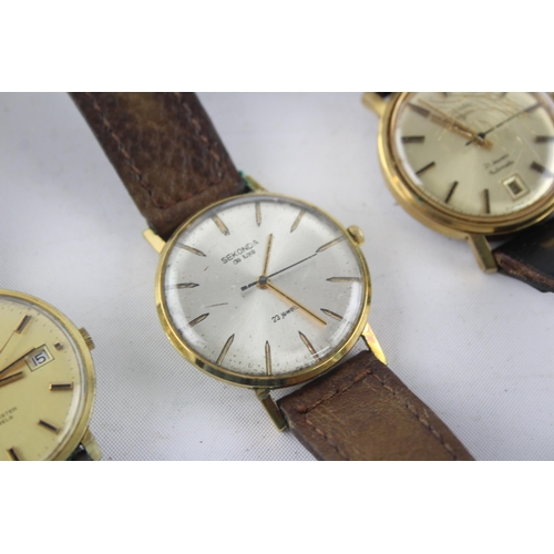 1309 - Three vintage men's wristwatches to include Rotary, Accurist etc.