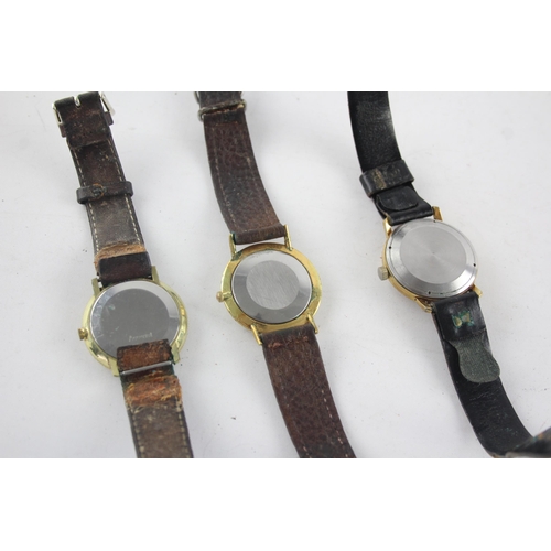 1309 - Three vintage men's wristwatches to include Rotary, Accurist etc.