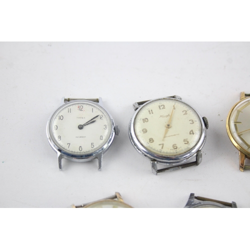 1311 - Six vintage mechanical men's wristwatch heads to include The Hatton etc.