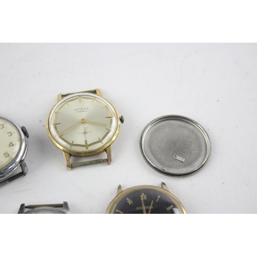 1311 - Six vintage mechanical men's wristwatch heads to include The Hatton etc.