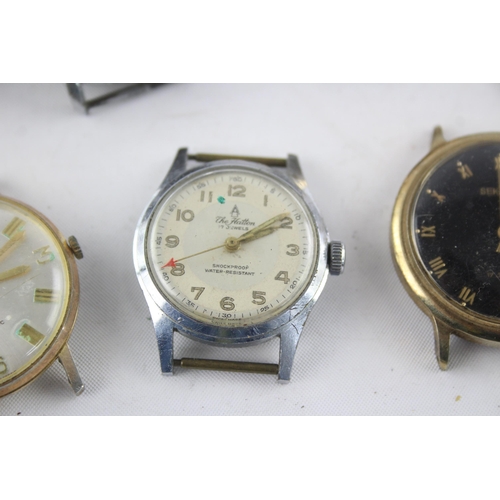 1311 - Six vintage mechanical men's wristwatch heads to include The Hatton etc.