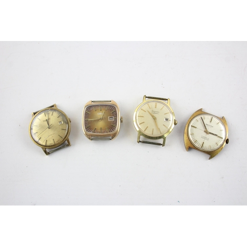 1312 - Four vintage mechanical and automatic men's wristwatch heads to include Tissot, Waltham etc.