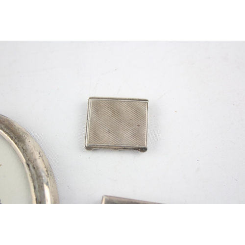 1327 - Three hallmarked sterling silver photo frames to include hand drawn artwork etc. - approx. gross wei... 