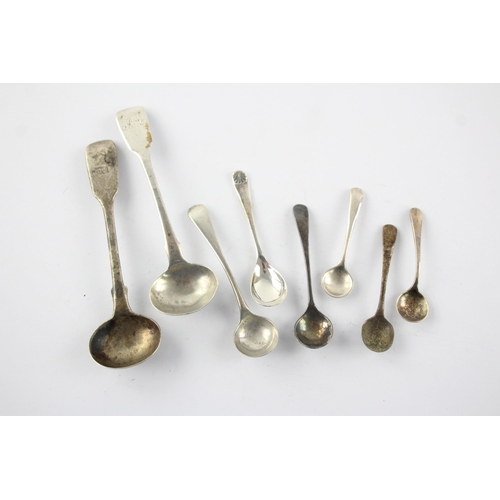 1330 - Eight hallmarked sterling silver condiment spoons - approx. gross weight 45 grams