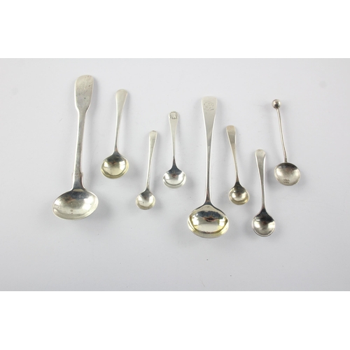 1337 - Eight hallmarked sterling silver condiment spoons - approx. gross weight 42 grams